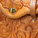 Vintage 1970s Tooled Leather Purse - Original 1976 Receipt Collectibles MISC