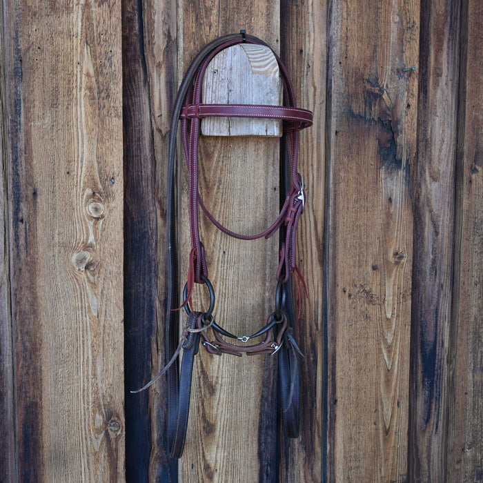 Cow Horse Supply O-Ring Snaffle Bridle Rig w/Browband Headstall