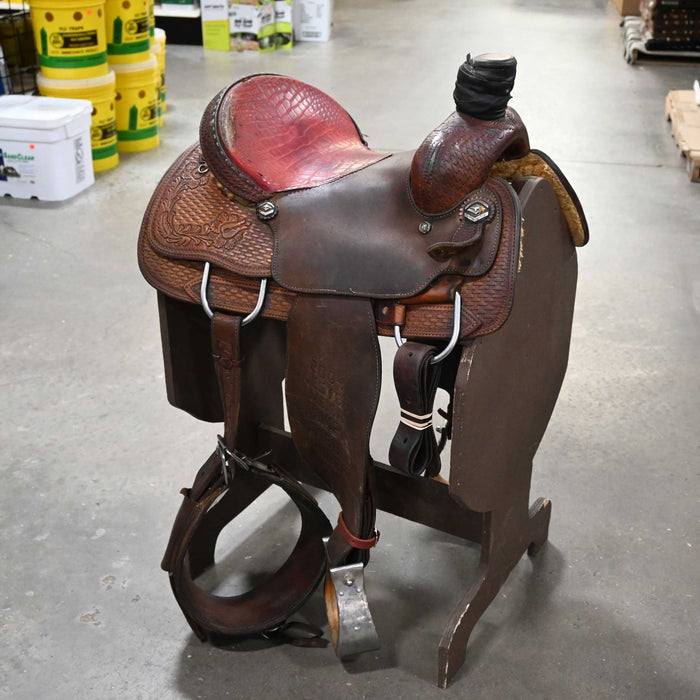 14" USED TOD SLONE TEAM ROPING SADDLE