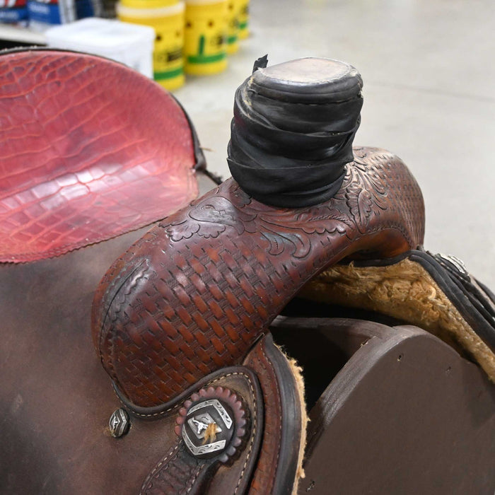 14" USED TOD SLONE TEAM ROPING SADDLE
