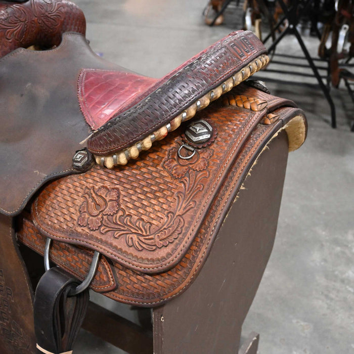 14" USED TOD SLONE TEAM ROPING SADDLE