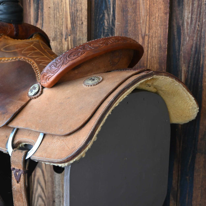 14.5" USED JEFF SMITH TEAM ROPING SADDLE