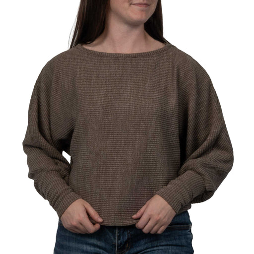 Dylan Andie Dolman Knit Top - Brown WOMEN - Clothing - Tops - Long Sleeved Dylan