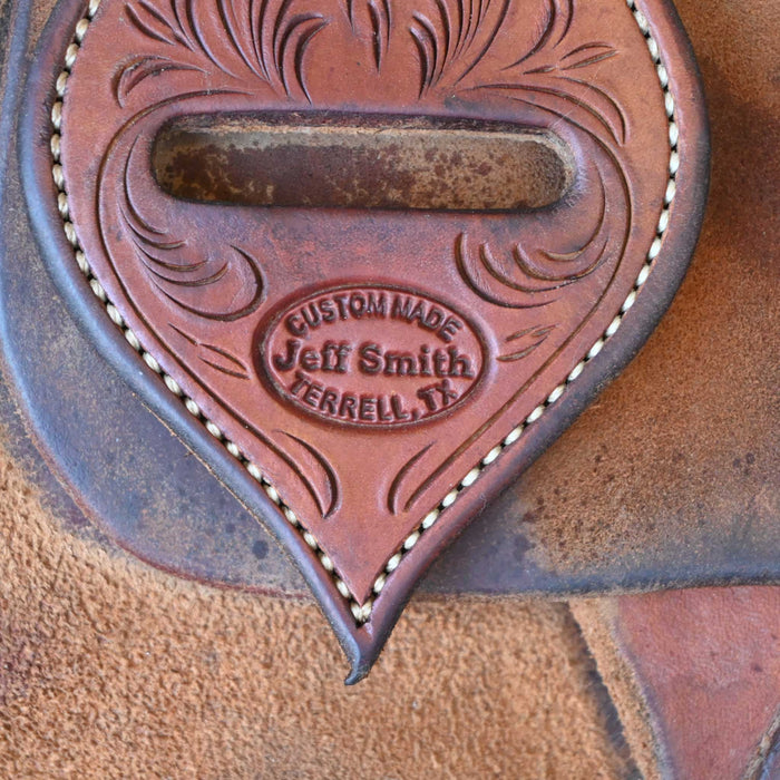 14.5" USED JEFF SMITH TEAM ROPING SADDLE