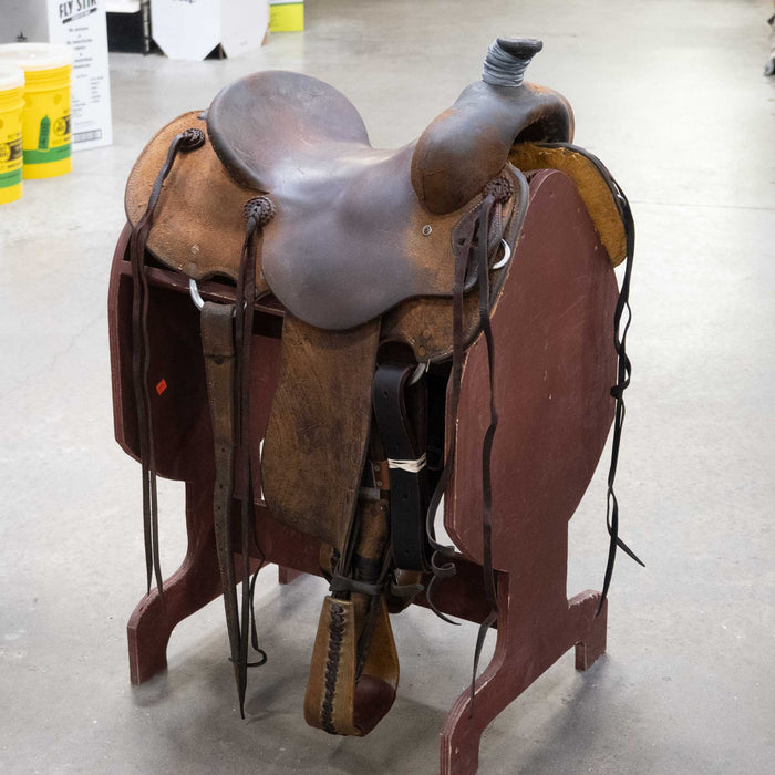 14" USED TESKEY'S STRIP DOWN RANCH SADDLE