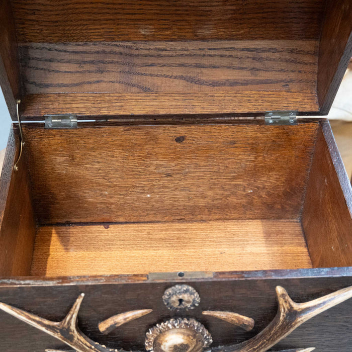 1920's Antler Decorated Keep Safe Box Collectibles MISC