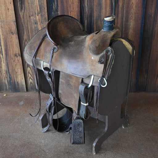 15" USED DHS ROPING SADDLE Saddles - Used Teskey's Saddlery