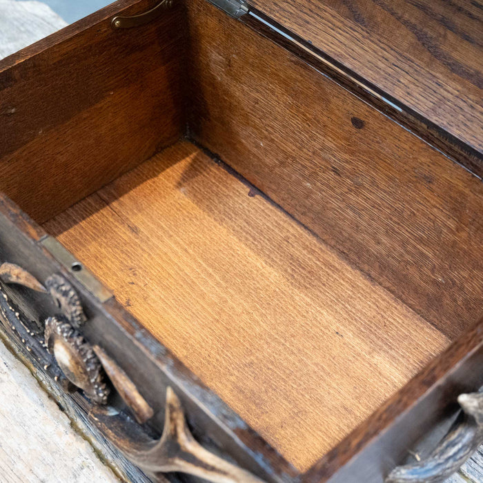 1920's Antler Decorated Keep Safe Box Collectibles MISC