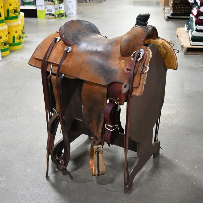 16" USED HANGING H RANCH SADDLE