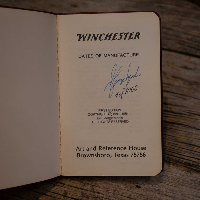 Winchester 1849-1984 Manufacture Date Book Collectibles Winchester