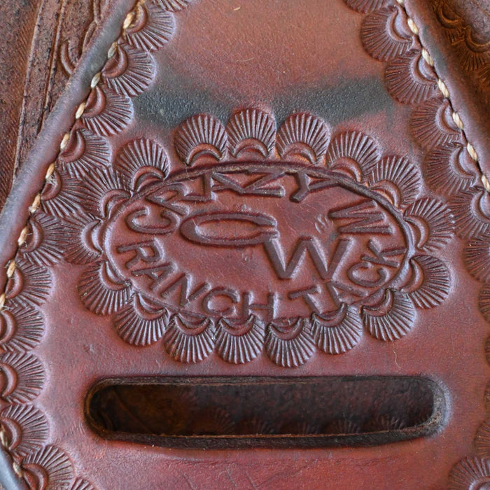 15.5" USED CRAZY W RANCH TACK POST HORN SADDLE