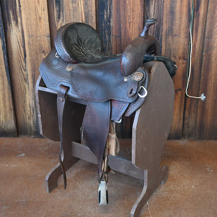 14" USED DOUBLE J POZZI PRO BARREL SADDLE