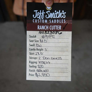16.5" JEFF SMITH RANCH CUTTING SADDLE Saddles Jeff Smith   