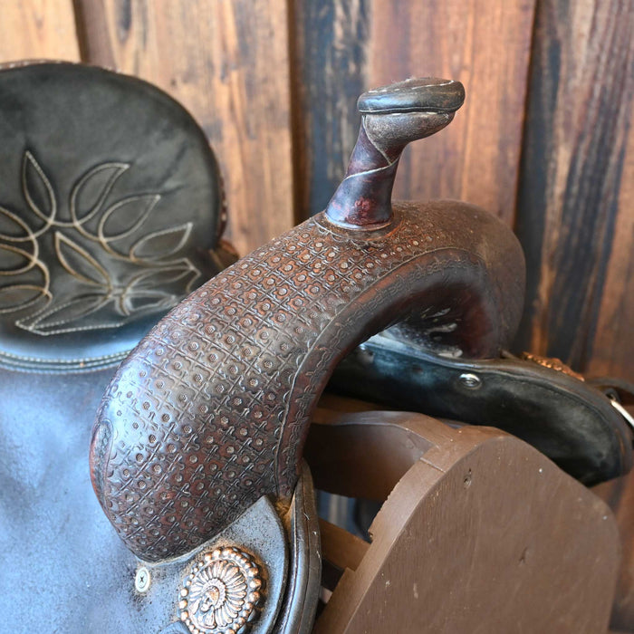 14" USED DOUBLE J POZZI PRO BARREL SADDLE