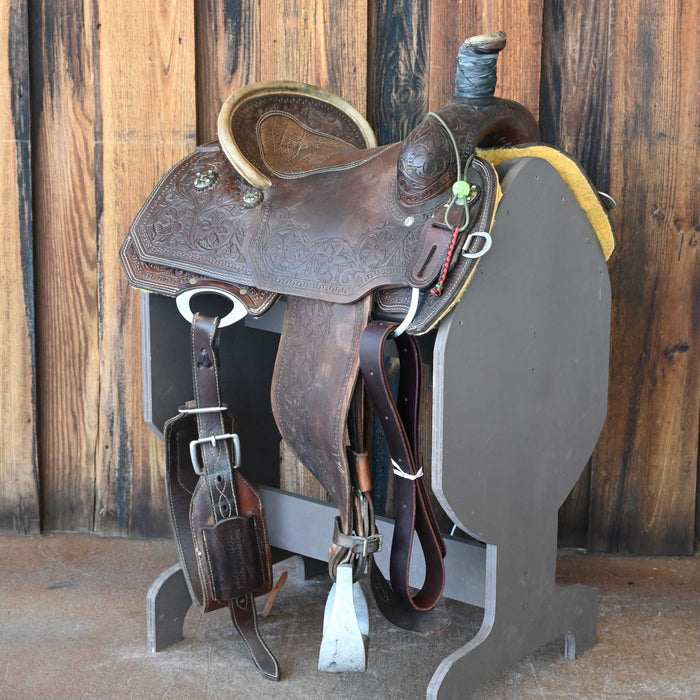 14" USED CORRIENTE TEAM ROPING SADDLE