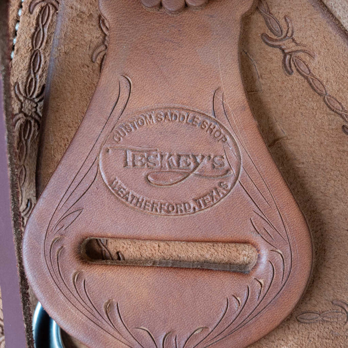 16" USED TESKEY'S RANCH CUTTER SADDLE