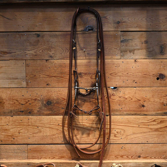 Kerry Kelley 10 Twisted Wire Snaffle Bridle Rig w/ Single Ear Headstall
