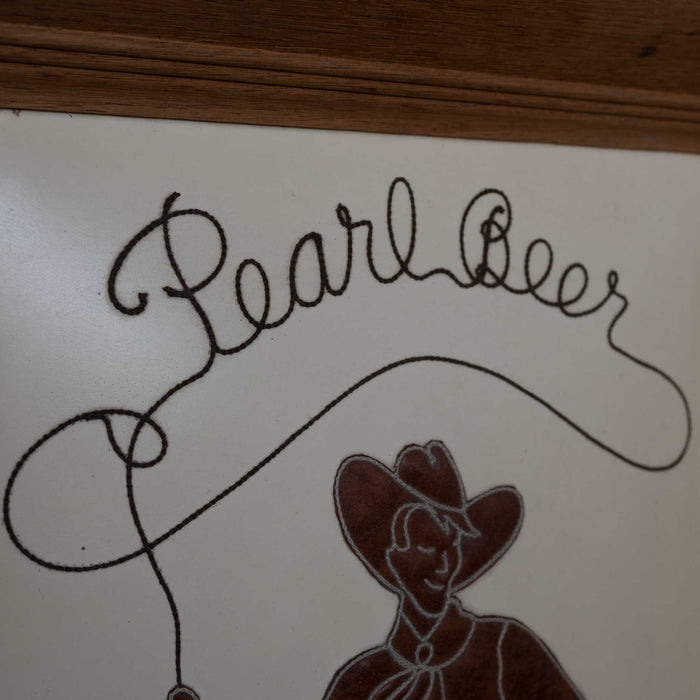 Pearl Beer Embroidered Cowboy Wall Hanging Collectibles Pearl Beer