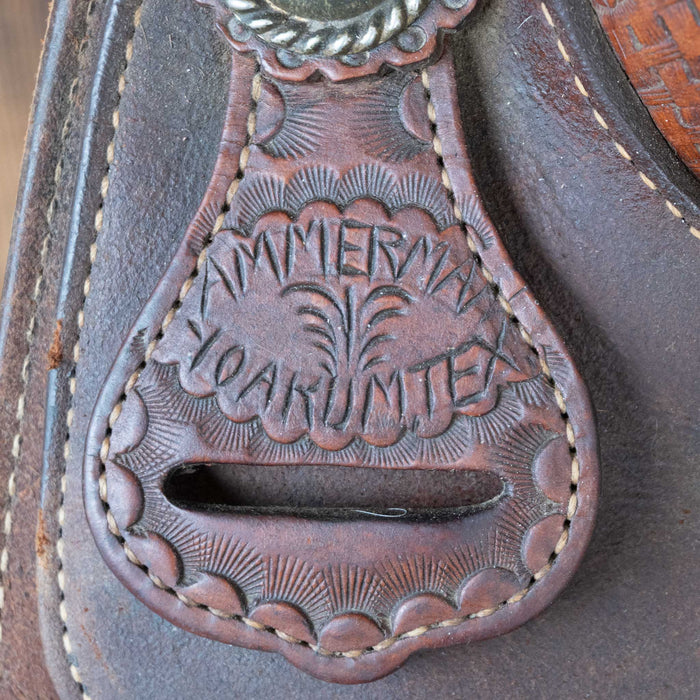 15" USED AMMERMAN TEAM ROPING SADDLE