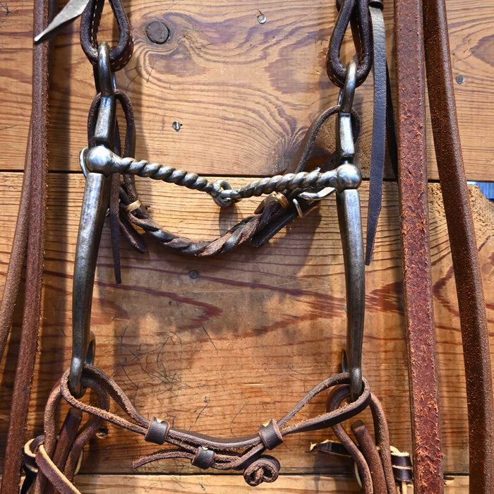 Kerry Kelley 10 Twisted Wire Snaffle Bridle Rig w/ Single Ear Headstall
