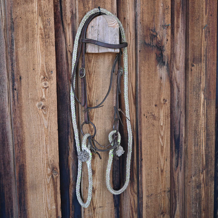 Cow Horse Supply O-Ring Twisted Wire Snaffle Bridle Rig w/Browband Headstall