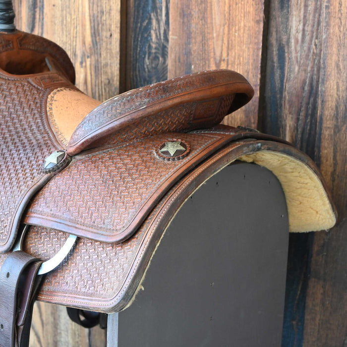15" USED JEFF SMITH TEAM ROPING SADDLE