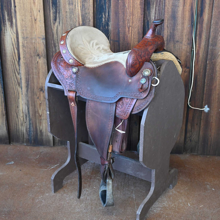 14.5" USED DOUBLE J LYNN McKENZIE SPECIAL BARREL SADDLE