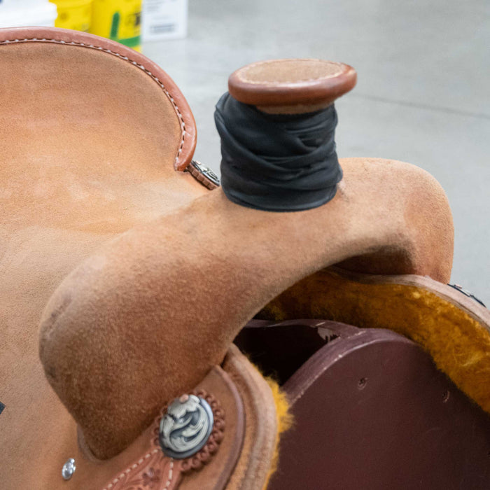 15.5" USED CACTUS TEAM ROPING SADDLE Saddles - Used CACTUS SADDLERY