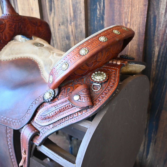 14.5" USED DOUBLE J LYNN McKENZIE SPECIAL BARREL SADDLE