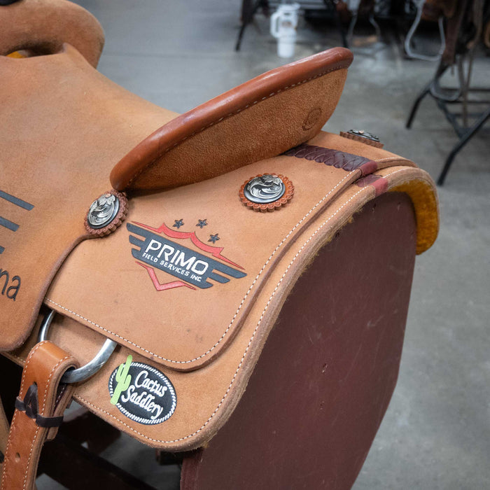 15.5" USED CACTUS TEAM ROPING SADDLE Saddles - Used CACTUS SADDLERY