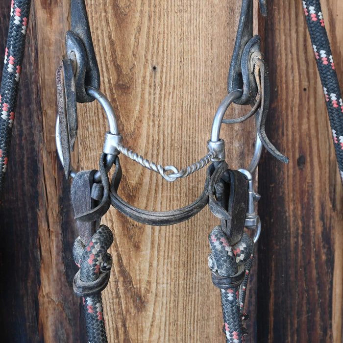 Maheu O-Ring Twisted Wire Snaffle Rig w/Single Ear Headstall