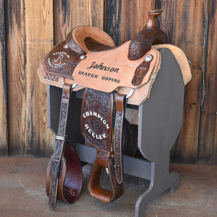 15" USED LA BELLOTA TEAM ROPING SADDLE Saddles - Used La Bellota