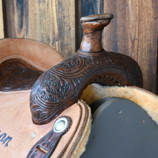 15" USED LA BELLOTA TEAM ROPING SADDLE Saddles - Used La Bellota