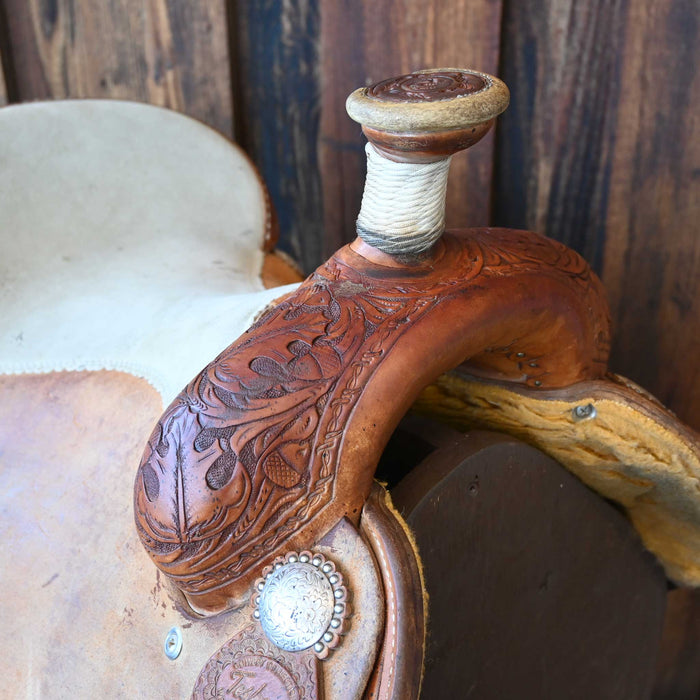 15.5" USED TESKEY'S TEAM ROPING SADDLE