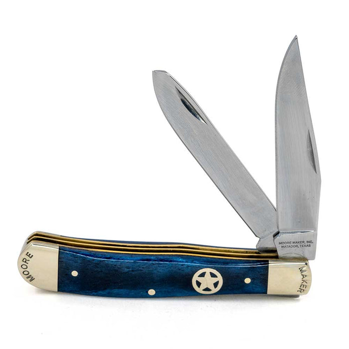 Moore Maker Blue Bone Trapper 4 1/8" Knives Moore Maker   