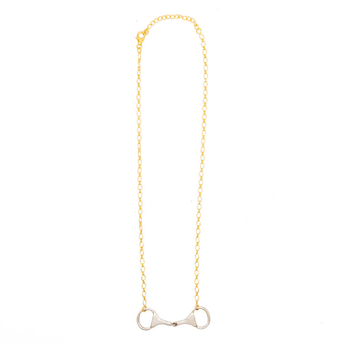 Gold Plated Necklace With Sterling Silver Snaffle Bit