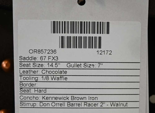 14.5" MARTIN FX3 BARREL SADDLE Saddles - New Martin Saddlery