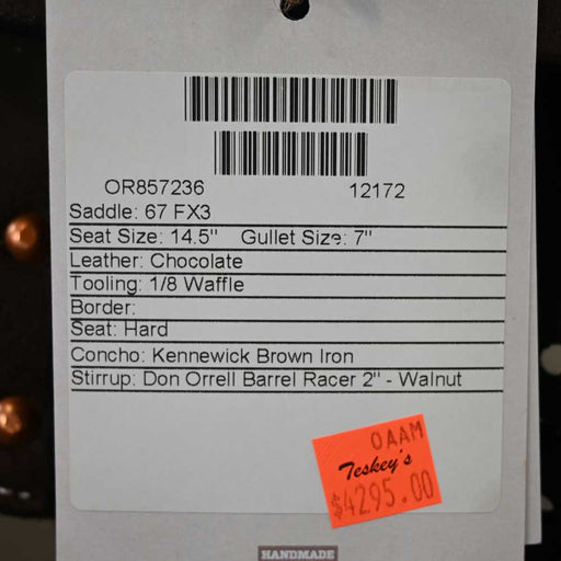 14.5" MARTIN FX3 BARREL SADDLE Saddles - New Martin Saddlery