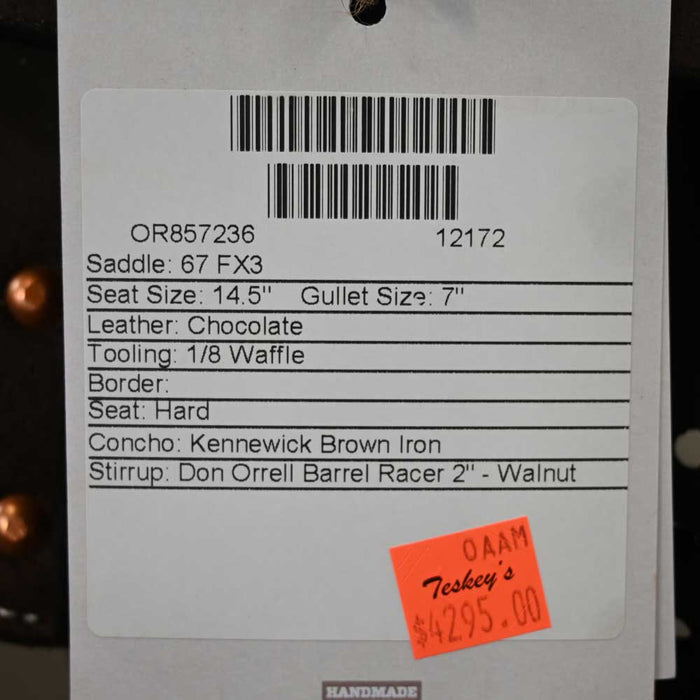 14.5" MARTIN FX3 BARREL SADDLE Saddles - New Martin Saddlery