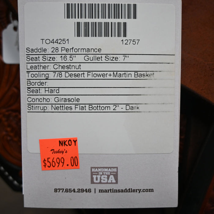 16.5" MARTIN PERFORMANCE SADDLE Saddles - New Martin Saddlery