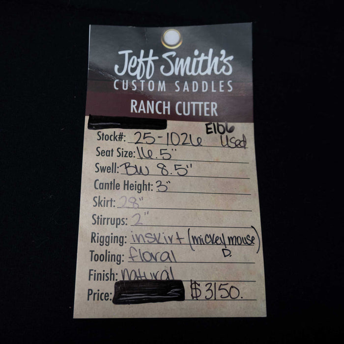 16.5" USED JEFF SMITH RANCH CUTTER SADDLE