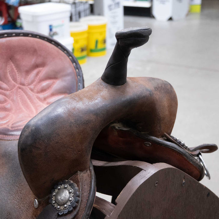 14" USED DOUBLE J FEATHER LITE BARREL SADDLE