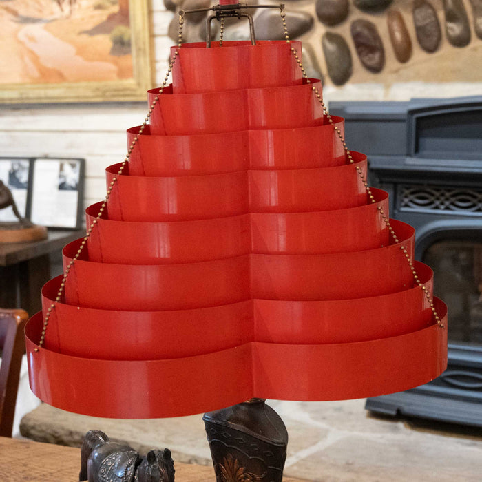 Vintage Western Lamp w/s Rare Metal Shade Mid-Century