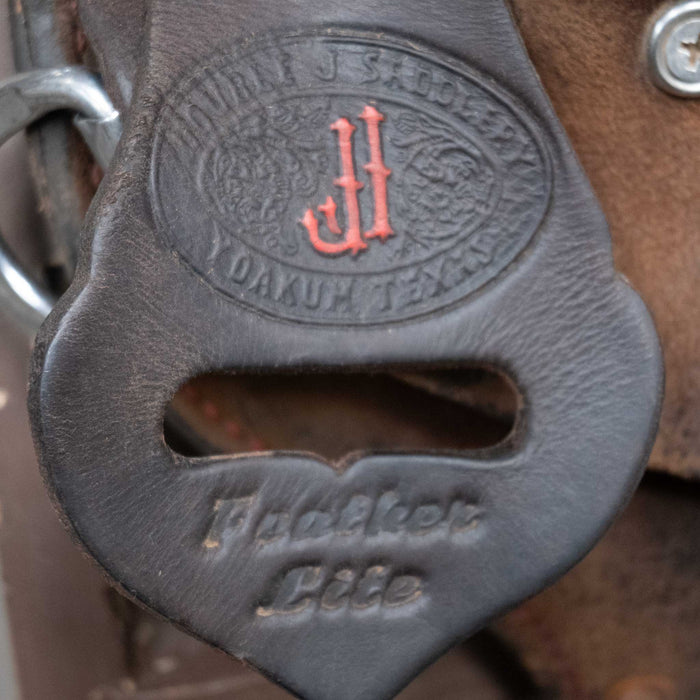 14" USED DOUBLE J FEATHER LITE BARREL SADDLE