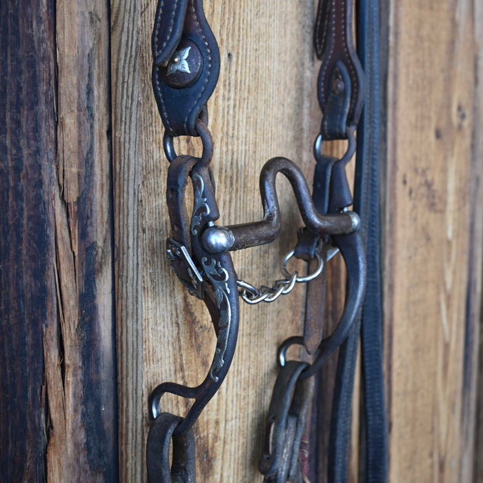 Kerry Kelley Silver Mounted 65 Solid Port Bridle Rig w/Single Ear Headstall