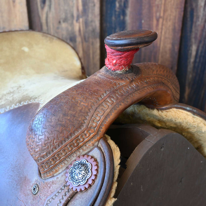 14.5" USED MARTY BYRD CALF ROPING SADDLE