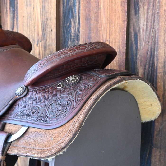 14.5" USED TESKEY'S CALF ROPING SADDLE