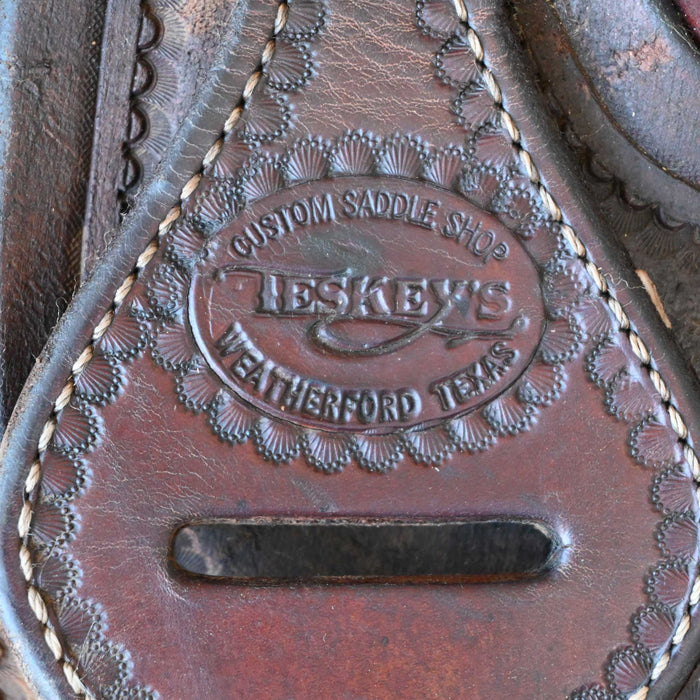 14.5" USED TESKEY'S CALF ROPING SADDLE