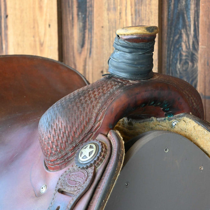 15" USED TESKEY'S TEAM ROPING SADDLE