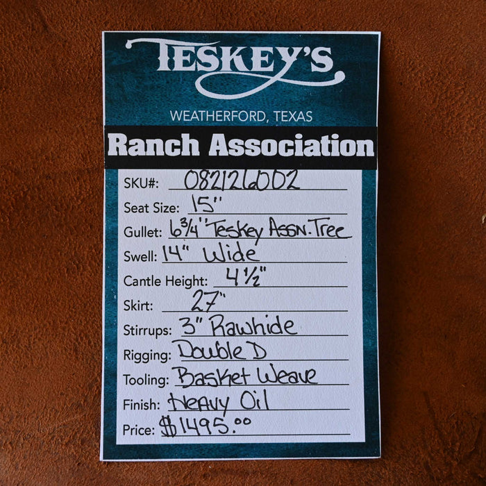 15" TESKEY'S RANCH ASSOCIATION SADDLE
